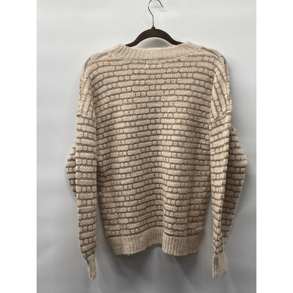 Women's Fate Beige Gold Striped Crew Neck Sweater S - Picture 3 of 7